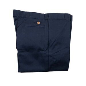 NEW Dickies Mens Original Fit Work Pants 44X30 Navy Flat Front Straight Chino
